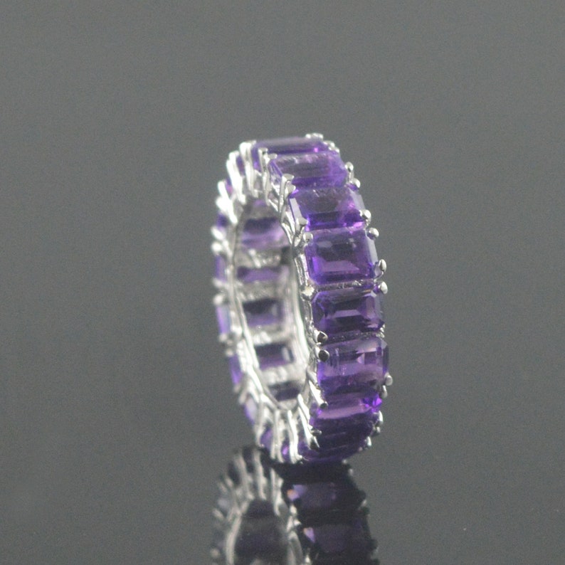 Amethyst gemstone February birthstone Bridesmaid present Amethyst ring Handmade ring Sterling silver Silver jewellery Statement ring