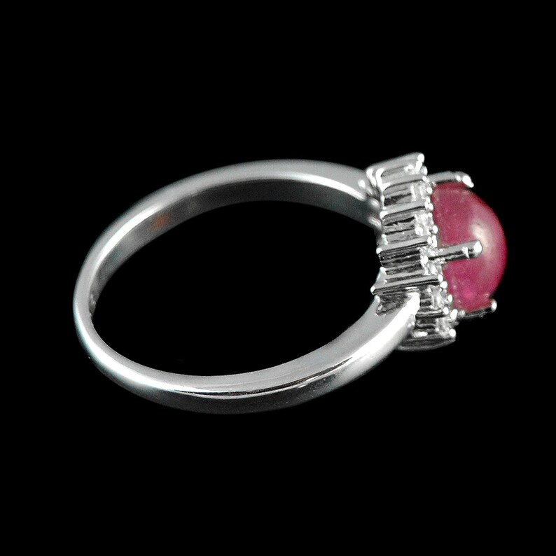 925 sterling silver ring Cubic zirconia Ruby zircon ring Red ruby Handmade design Natural ruby, Statement ring Sterling silver ring