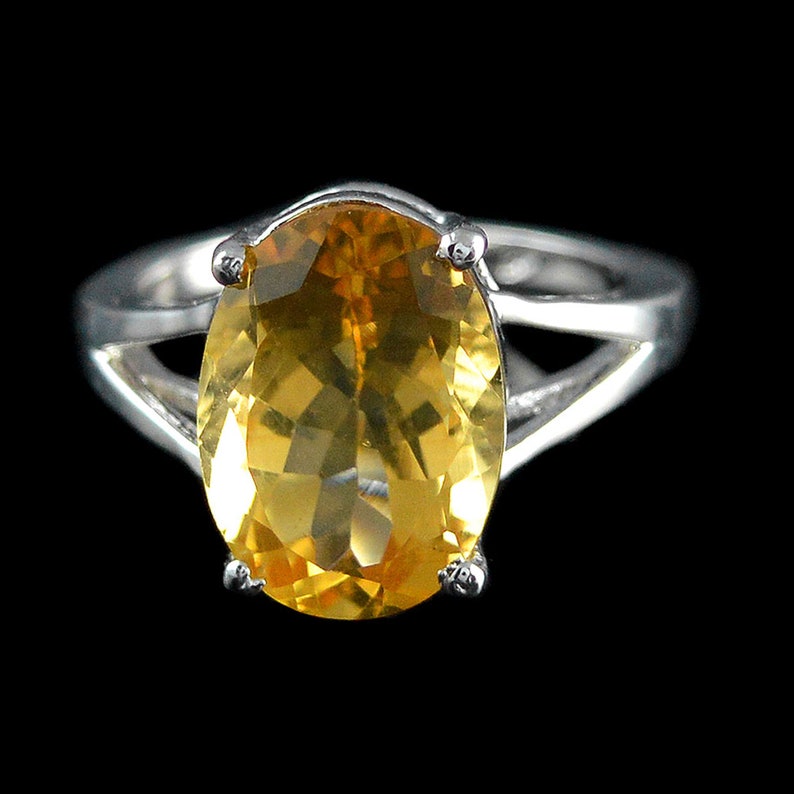 Birthstone Ring Citrine Ring Natural Yellow Citrine Silver Ring Proposal Ring Yellow Ring, Dainty Ring 925 Sterling Silver Ring