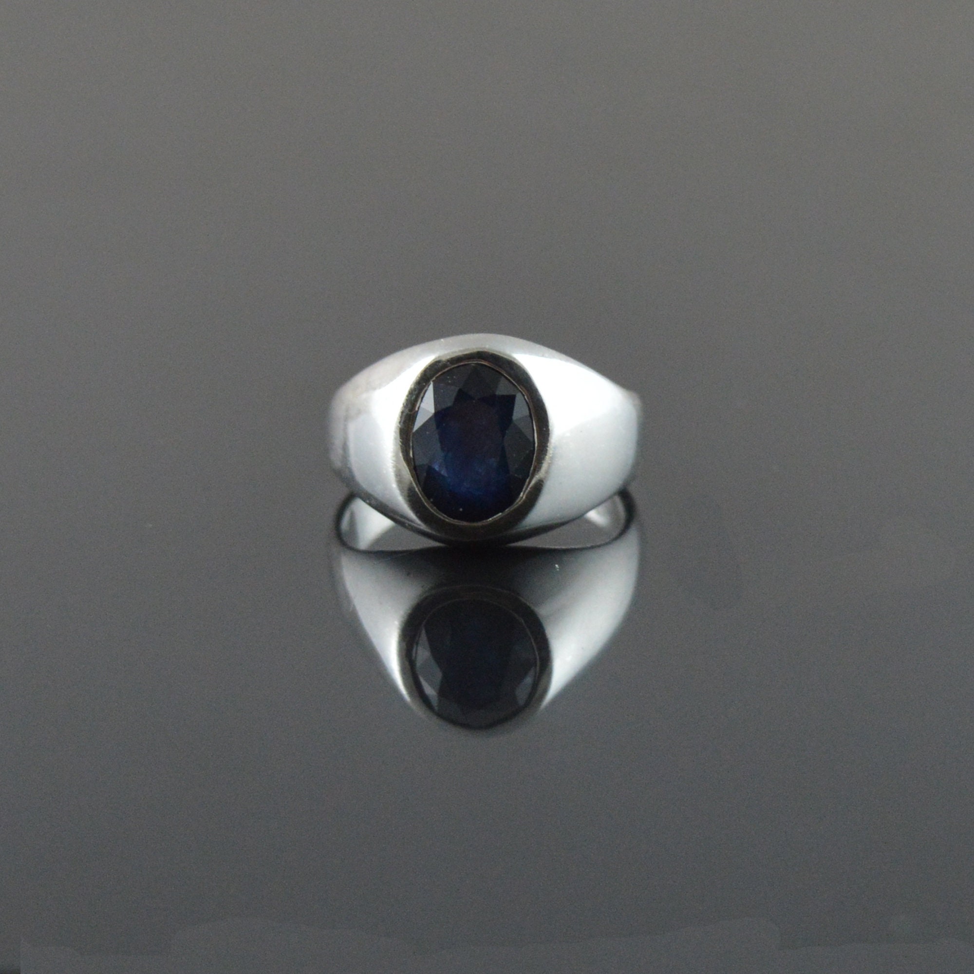 Sapphire Ring Men Rings Sterling Silver Silver Jewelry Etsy