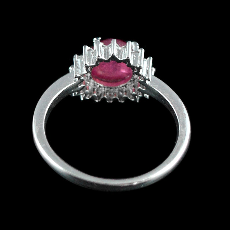 925 sterling silver ring Cubic zirconia Ruby zircon ring Red ruby Handmade design Natural ruby, Statement ring Sterling silver ring