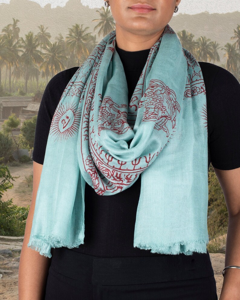 Yoga Scarf Meditation Shawl Large Beach Wrap Hindu Prayer Stole Soft