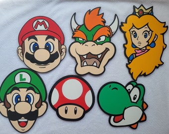 Super Mario SVG Bundle, Mario Bro Layered SVG, Super Mario Bros Cut Files, Super Mario Font, Mario Laser Files, Glowforge, Mario SVG