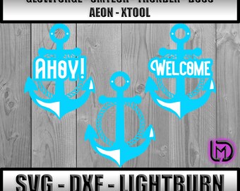 Anchor Door Hanger SVG, Laser file, Anchor Laser Cut File, Welcome svg, Door hanger digital download, glowforge, laser file, Door hanger svg