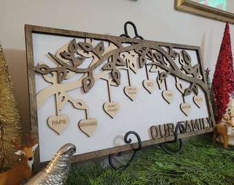 Our Family Tree Wall Art Plaque, Family Name Sign Cut File, Family Sign, Our Family SVG, DXF, AI, Lightburn, Laser File, Cnc, Glowforge