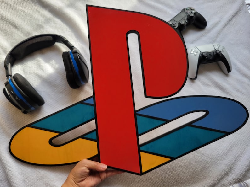 PlayStation Logo Vector, SVG, DXF, Lightburn, AI, Laser Cut File, Xtool, Glowforge, OMTech, CO2 Laser, CnC File, Digital Art, Game Console image 1