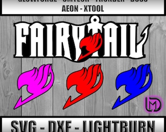 Fairytail Logo Vector, SVG, DXF, Lightburn, AI, Laser Cut File, Xtool, Glowforge, OMTech, CO2 Laser, CnC cut file, Digital Art, Anime