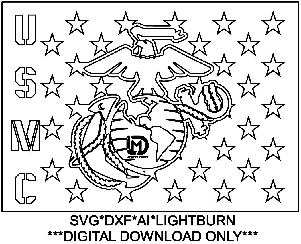 American Flag Vector Files With Military Branches Glowforge - Etsy