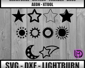 Celestial svg, Star svg, Stars svg file, Laser Ready File