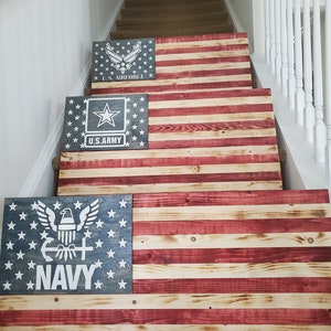 American Flag Vector Files With Military Branches, Glowforge, Laser, SVG, Cricut, CNC Files