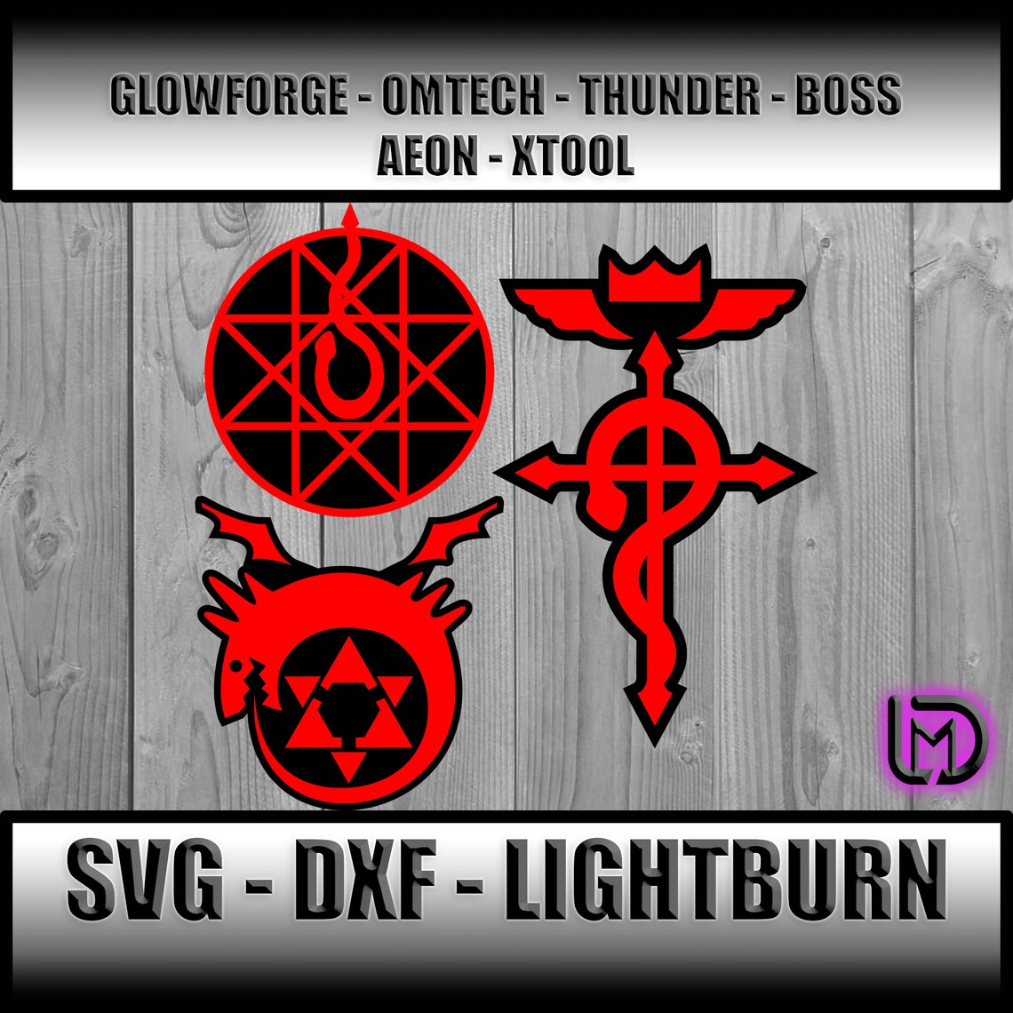 Full Metal Alchemist Vector, SVG, DXF, Lightburn, AI, Laser Cut File ...