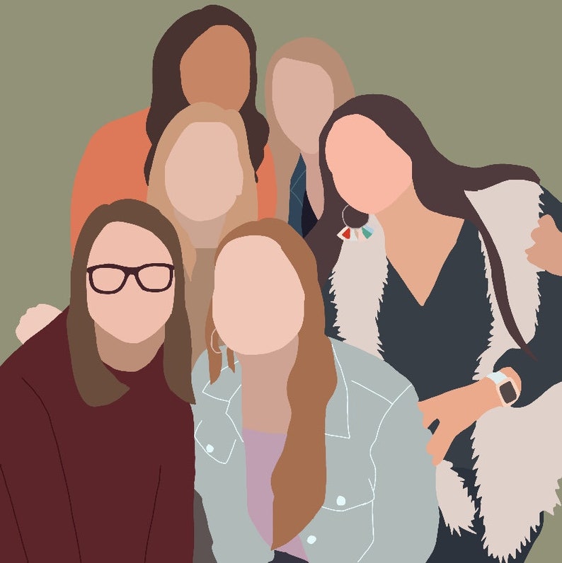 Custom Digital Minimalist Portrait Prints