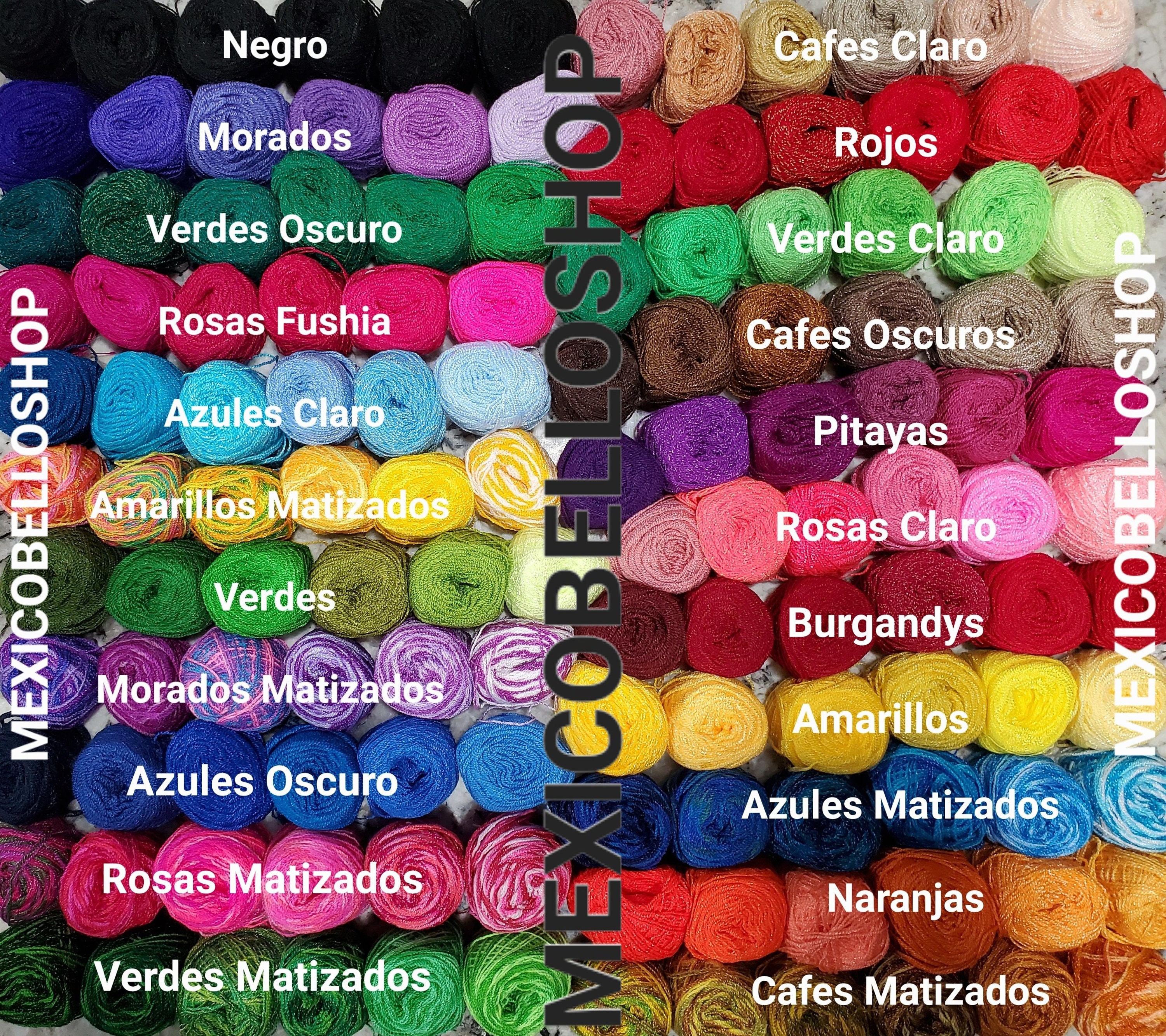 Hilo/Estambre Cristal para Tejer/Bordar Crochet a Mano de Mexico, (Paquete  de 6) Multicolor. | Crystal Yarn from Mexico to Embroider Crochet