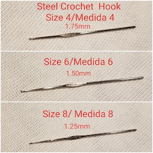 Steel Crochet Hook| Crochet Hook Size 8 | Gancho de Acero | Gancho Medida 8 | 1.25mm | Gancho para Tejer | Crochet Hook