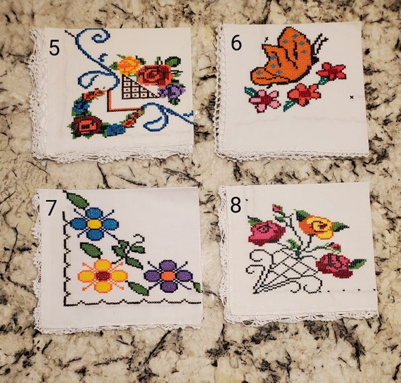 Servilletas Handmade Mexican Tortilla Napkins Cross Stitch | Etsy