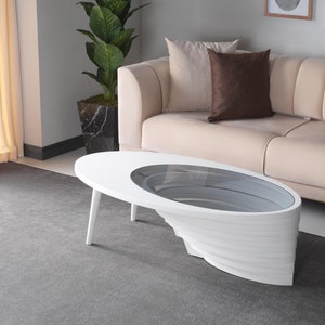 Mesa de centro de madeira branca para sala de estar, mesa de centro com tampo de vidro, mesa de centro grande de madeira, mesa de centro rústica, luxo, mesa modelo drop