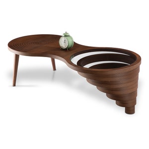 Wood Coffee Table, Natural Walnut Custom Designed Coffee Table, Handmade, Modern Coffee Table, Wood Art, Coffee Table, Rustic Coffee Table image 5