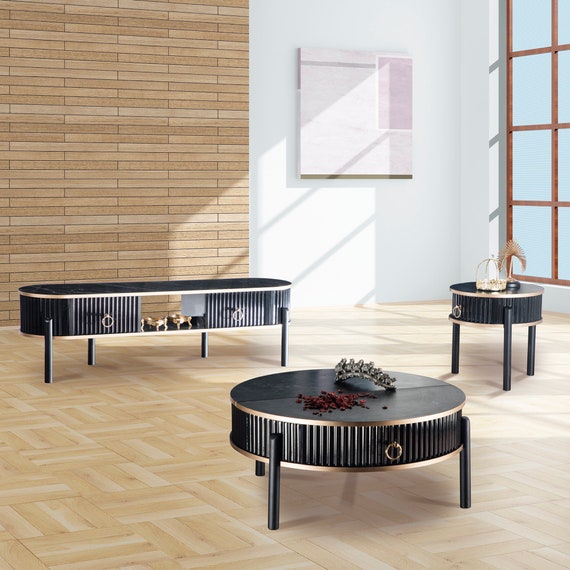Black coffee table and tv stand deals