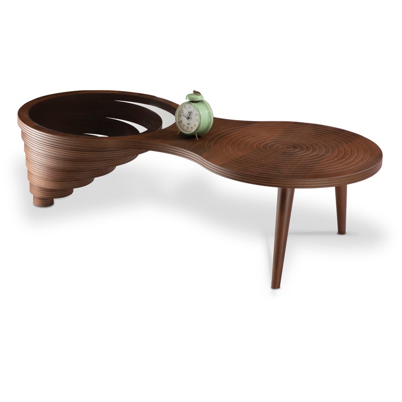 Wood Coffee Table, Natural Walnut Custom Designed Coffee Table, Handmade, Modern Coffee Table, Wood Art, Coffee Table, Rustic Coffee Table image 6