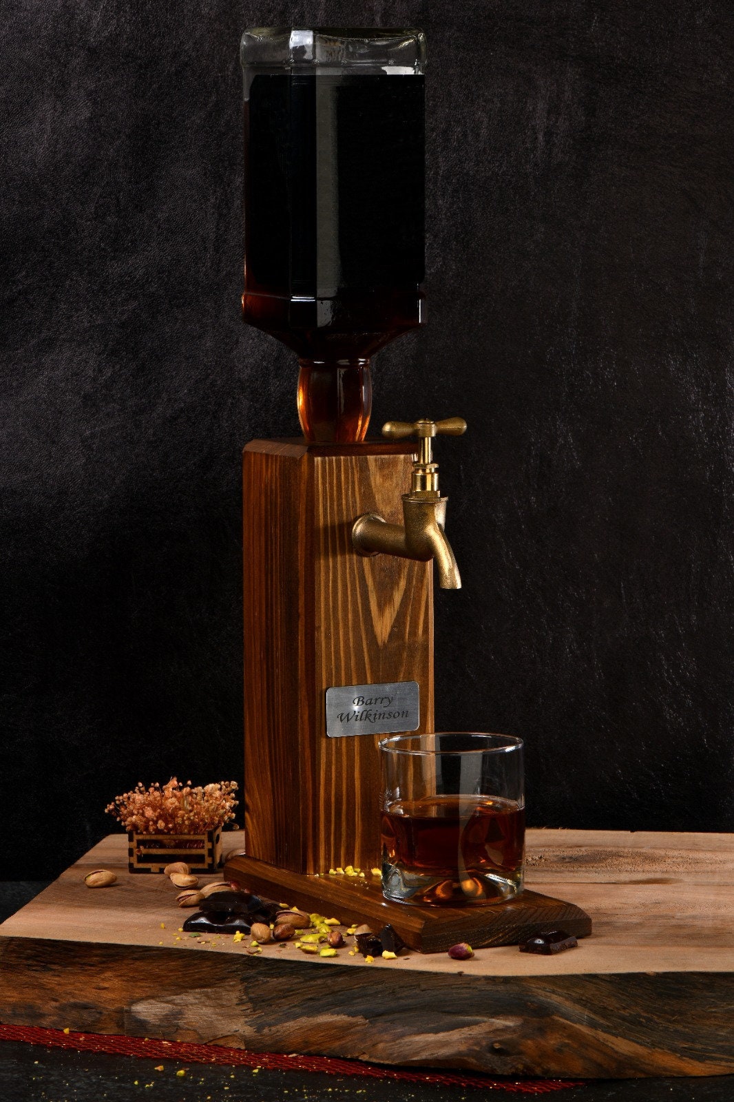 Wood Personalized Dispenser Liquor Dispenser Whiskey Etsy Israel