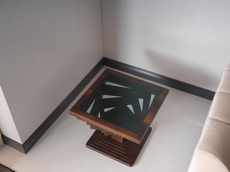 Natural Walnut Coffee Table for Living Room, Wood Large Coffee Table