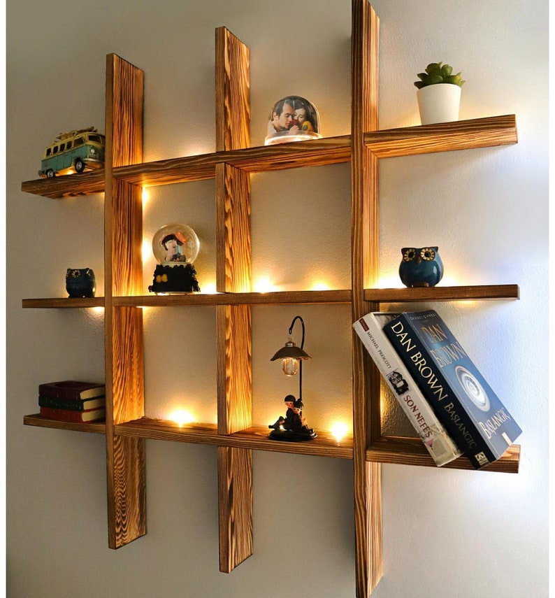 Bookshelf Wall Decor Natural Wood Gift Home Gift Home Etsy