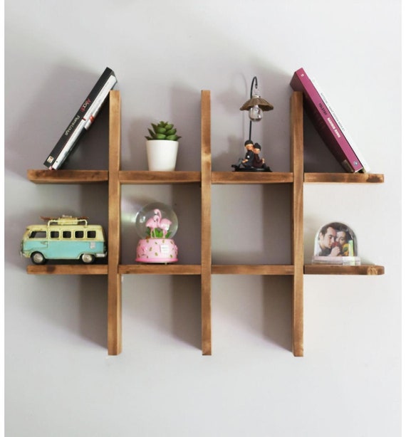 Wall Decor Bookshelf Natural Wood Gift Home Gift Home Etsy UK