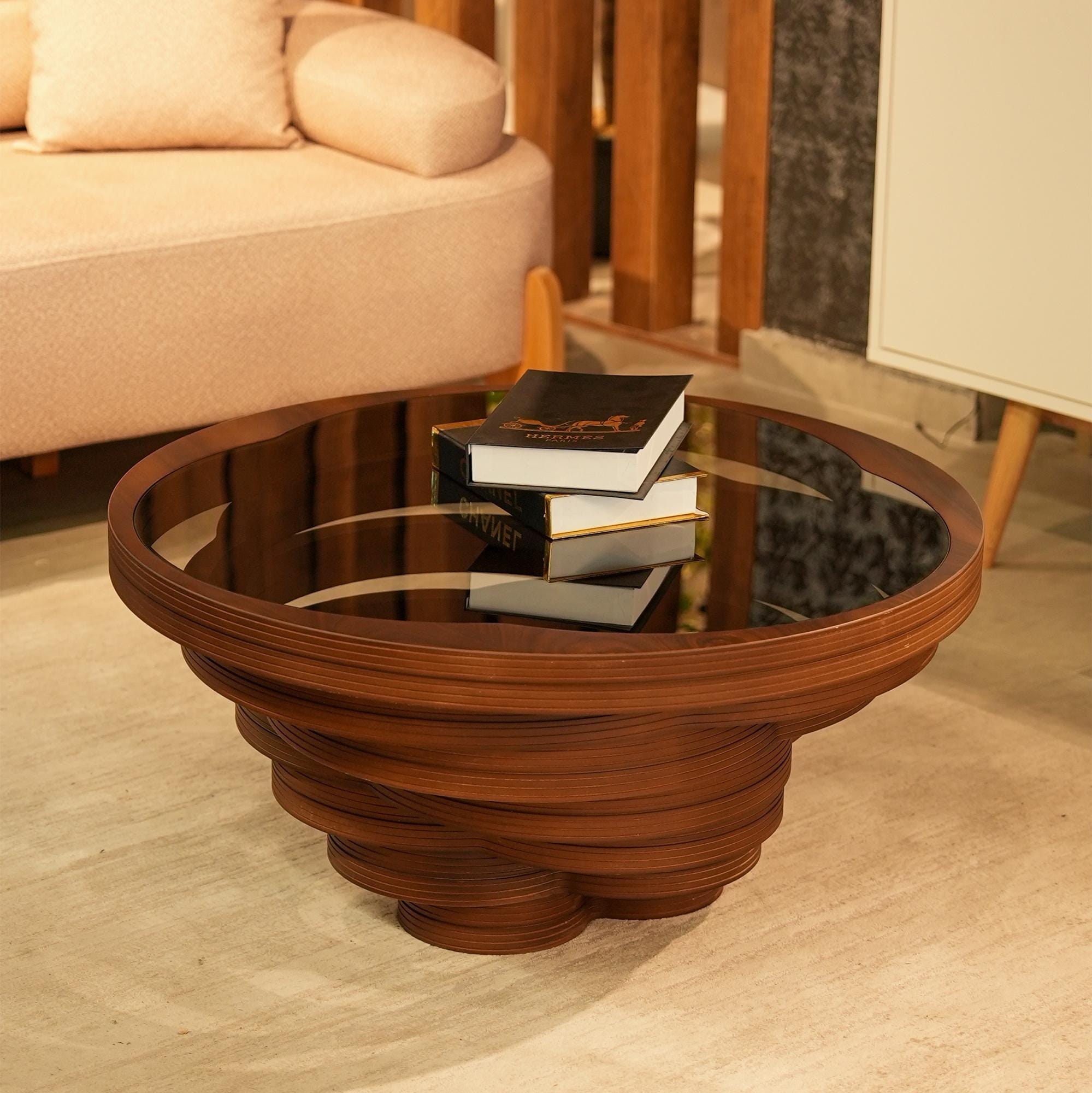 Mid Century Round Glass Coffee Table - Etsy