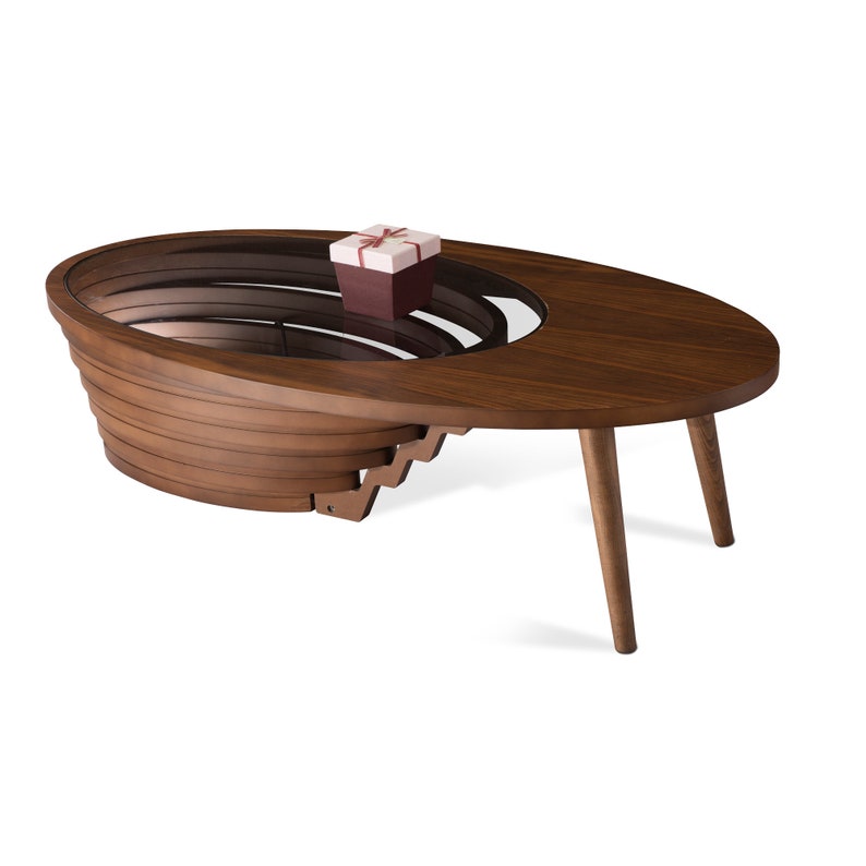 Natural Walnut Coffee Table Rustic Coffee Table Wood Coffee Etsy