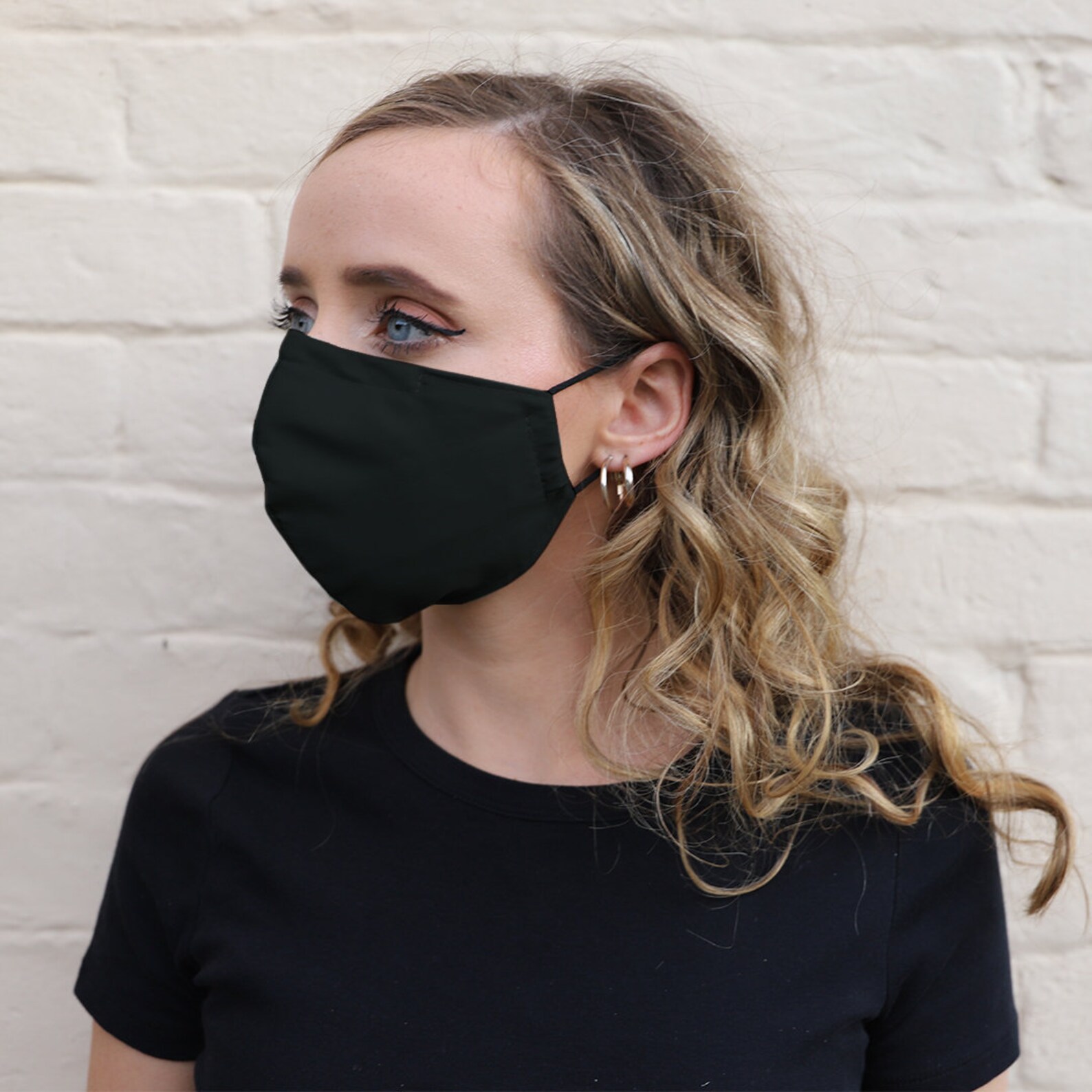 Face mask plain black cotton washable and handmade in the UK Etsy