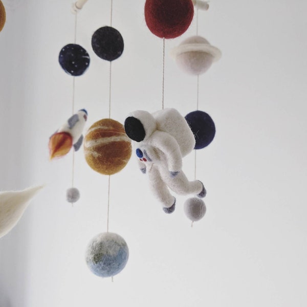 Needle Felted Space Mobile | Baby mobile