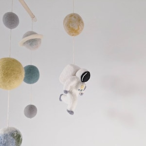 Needle Felted Space Mobile | Neutral Colours