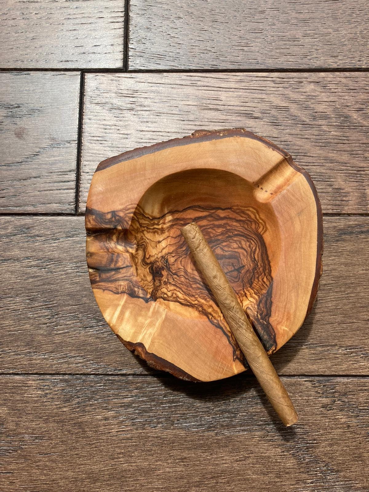 Rustic Ashtray Cigar Ashtray Handmade From Olive Wood Etsy