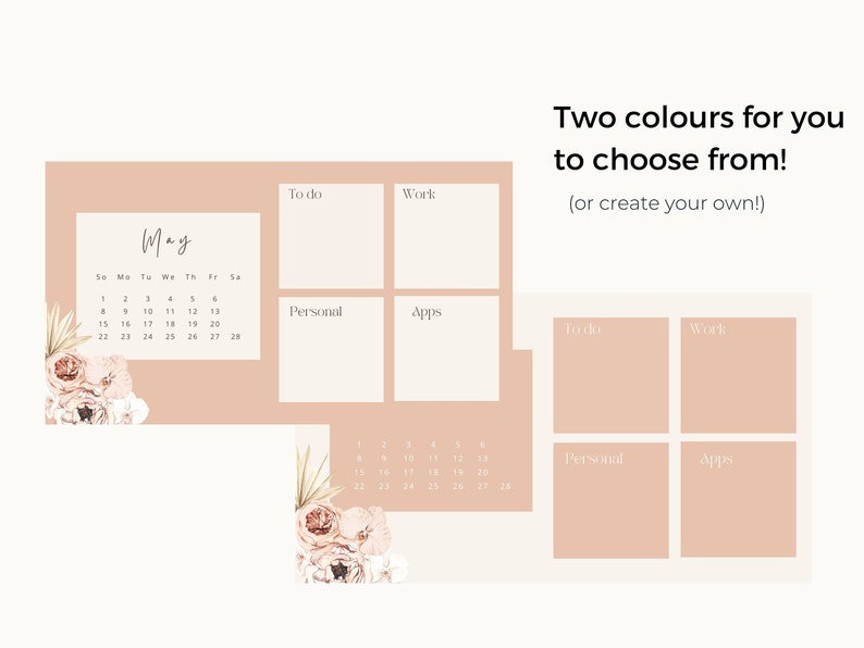 Desktop Wallpaper Organizer, Editable in Canva, for Mac Windows
