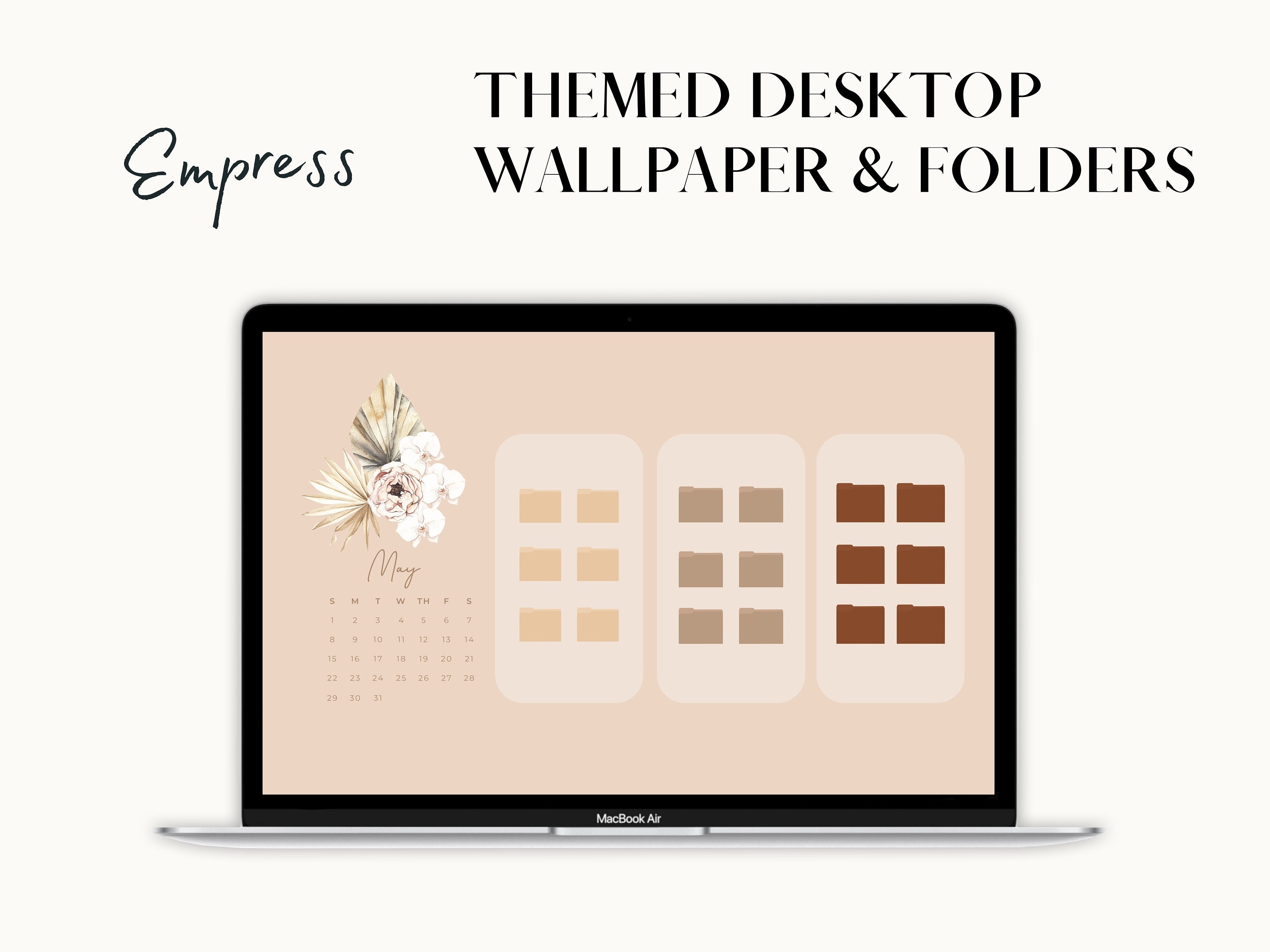 Desktop Wallpaper Organizer, Editable in Canva, for Mac Windows