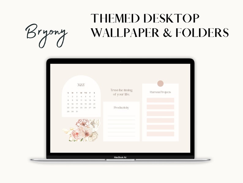 Desktop Wallpaper Organizer Editable in Canva for Mac Etsy Australia