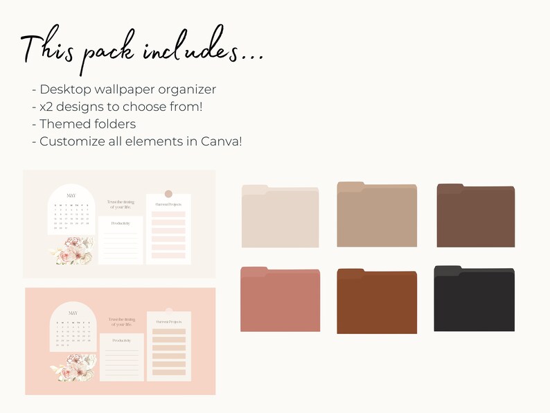 Desktop Wallpaper Organizer Editable in Canva for Mac Etsy Australia