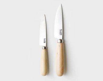 Couteau de cuisine en acier au carbone et manche en bois | couteau de coupe