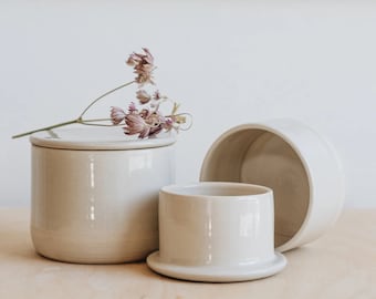 Butterdose aus Keramik - Connis Töpferei (Französischer Buttertopf)
