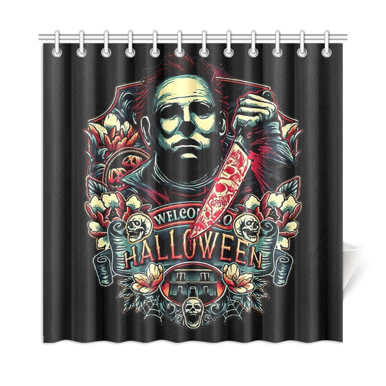 Michael Myers Horror Movie Shower Curtain Etsy