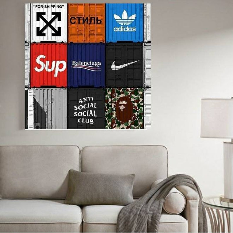 Hypebeast room luxury supreme Art Canvas Wall Art Hypebeast Etsy