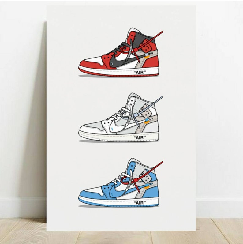 Nike Off-W AIR JORDAN Canvas Wall Art Hypebeast Decor | Etsy