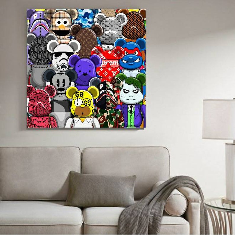 FAMILY bearbrick Canvas Art Hypebeast Decor Free Delivery