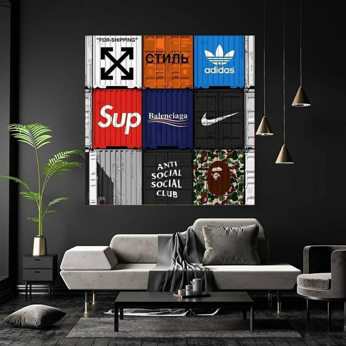 Hypebeast room luxury supreme Art Canvas Wall Art Hypebeast Etsy