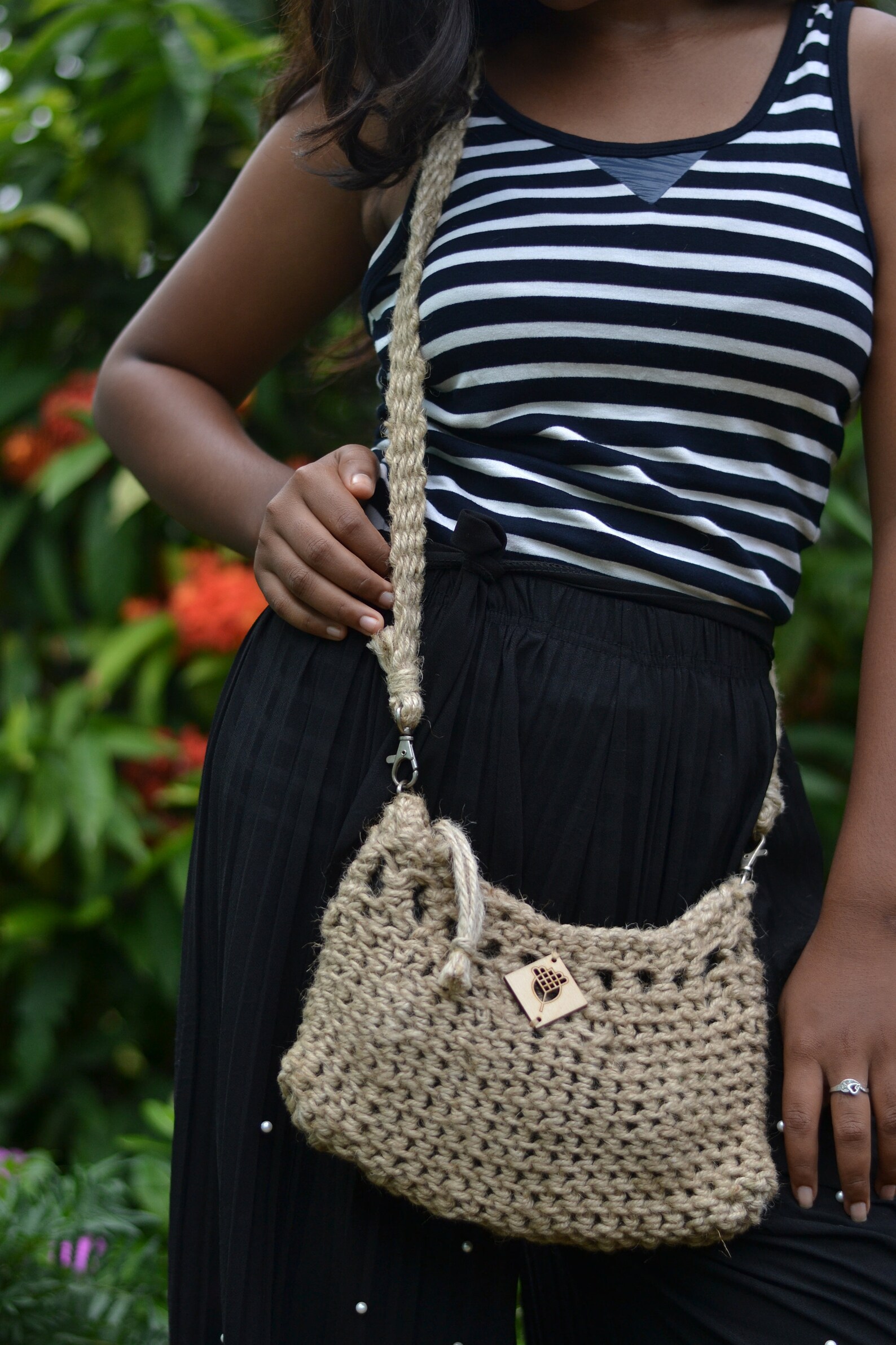 Handmade Macrame Jute Reversed Sling Bag / Cross Body Bag / Etsy