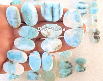 AAA Larimar Stone Pair – Flat Back Cabochons (20-30 MM)