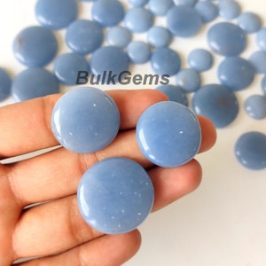 Natural Blue Angelite Round Healing Energy Gemstone Loose DIY jewelry Making For Necklace Bracelet AAA+ Quality
