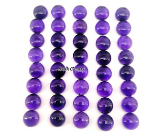 アメジスト カボション ロット – 9 x 9 mm 研磨済みラウンド宝石