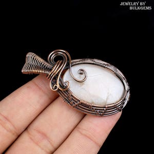 Moonstone Pendant, Pure Copper Wire Wrapped Pendant, African  Moonstone Gemstone Pendant, Handmade Jewelry Gift For Her,