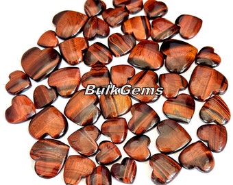 Red Tiger's Eye Heart ! Wholesale lot of Red Tiger's Eye Heart shapes for making jewelry and things